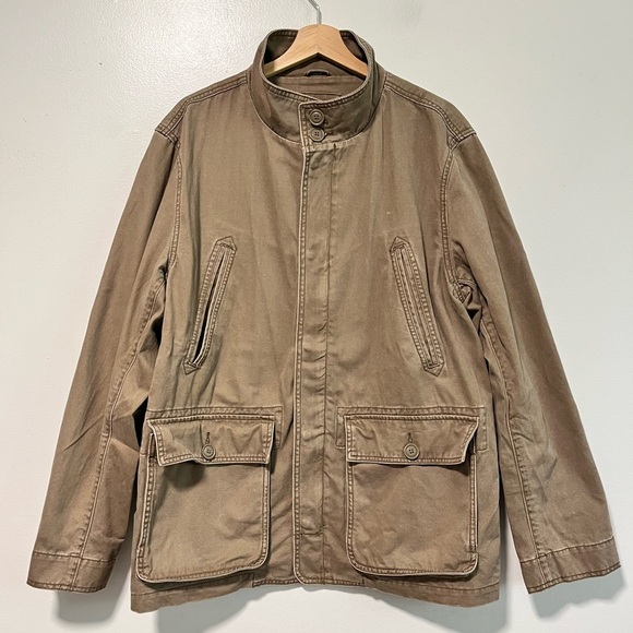 GAP Other - Gap Men’s Khaki Field Jacket Size L – Utility Style with Stand Collar